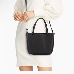 The Row Park Small Pebble Leather Tote in Virginia Blue (deep navy)